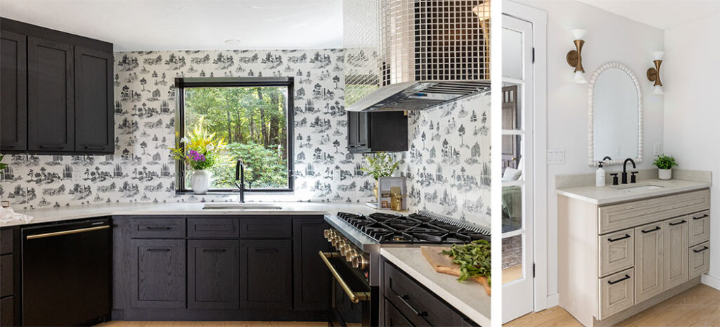 kitchen and bath with quartz countertops